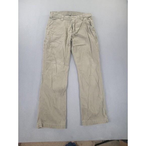 Carhartt Pants Mens 32x30 Olive Green Washed Twill Dungaree Utility Work B324 - Picture 1 of 14
